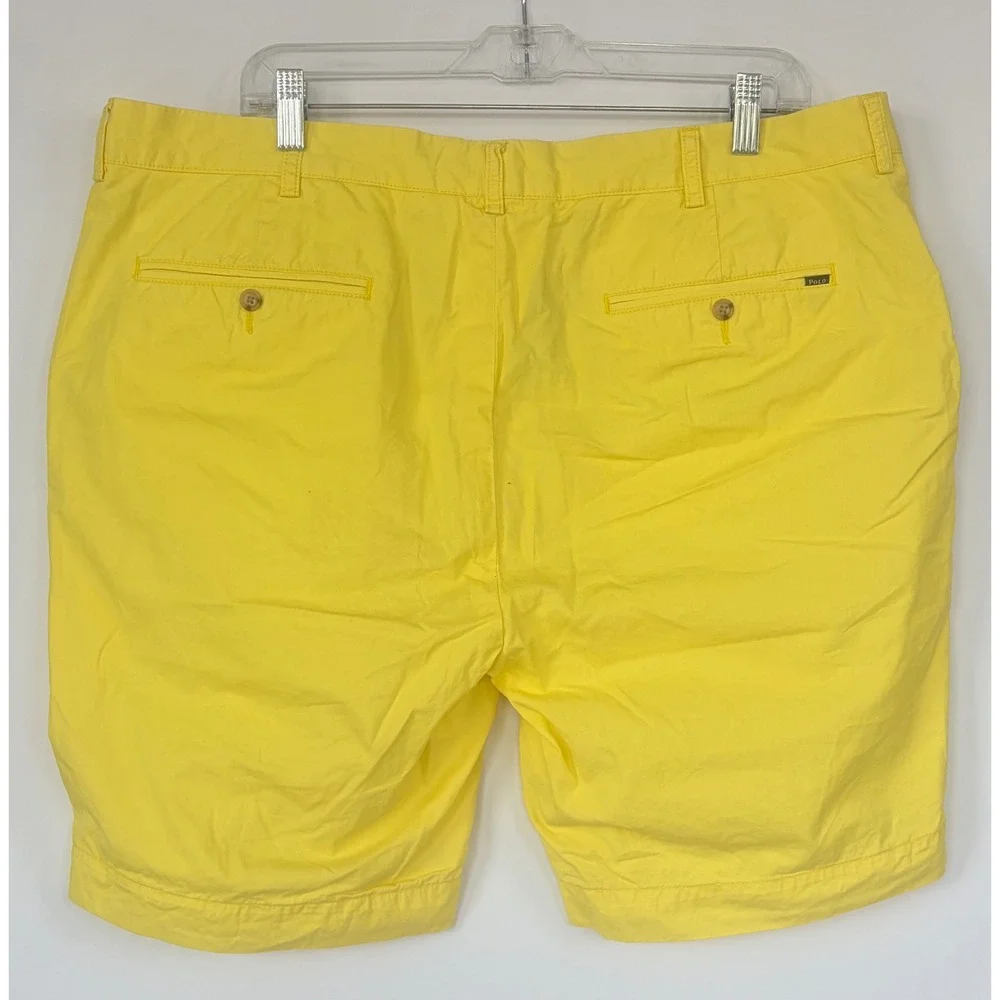Polo Ralph Lauren Mens Yellow Chino Shorts Cotton Twill Classic Fit Size 42